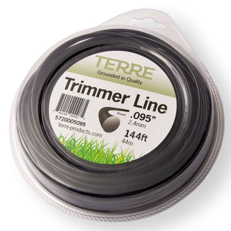 T TERRE Commercial Grade .095 inch Round Trimmer Line 1/2 lb. Quality Trimmer String Line Length 144 ft. 5720005095